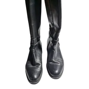 Coach and Four Black Leather Knee High Flat Sole Classic Riding Boots Sz 11 thumbnail 2