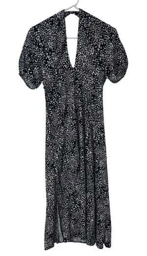 Free People Womens S Looking Love Black Casual Short Sleeve V-Neck Midi‎ Dress thumbnail 1