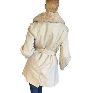 Vintage 1970'S Beige London Fog Faux Fur Lined Short Trench Coat (10) thumbnail 5