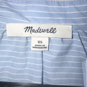 Madewell Light Blue & White Striped Tie-Sleeve Peasant Popover Blouse Top thumbnail 8