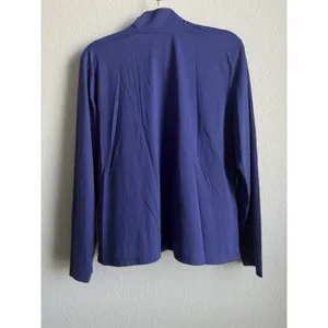 L.L. Bean Access Trail Pullover Quarter‎ Zip Women's XL Purple Top Minimalist thumbnail 2