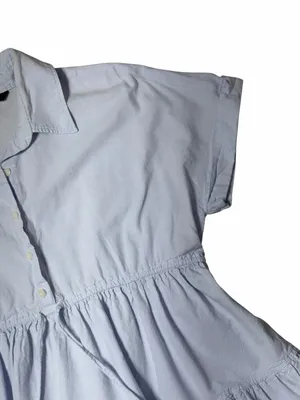Zara Light Blue Short Sleeve Mini Dress / Long Tunic Womens XS thumbnail 3