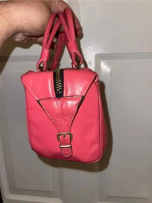 Pink Leather Satchel Handbag thumbnail 4