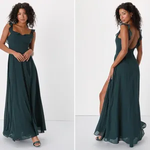 LULUS Prom Wedding Bridesmaid Romantic Flowy Chiffon Maxi Dress thumbnail 5