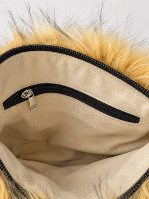 Anthropologie Mini Faux Fur Tote Plush Fuzzy Crossbody Shoulder Statement Bag thumbnail 6