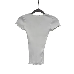 Brandy Melville White Ribbed Lettuce Edge Tee S thumbnail 7