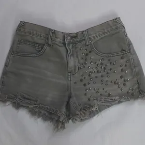 Free People Gray Golden Hippie Studded Embellished Shorts N/S Festival Cowgirl thumbnail 1