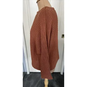 Free People Beach Women's Pullover Sweater Size XS Rust Brown Dolman‎ Ribbed thumbnail 7