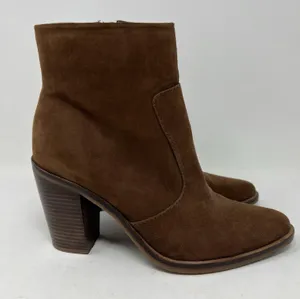 Gianni Bini Tovyy Booties Brown Suede Leather Block Heel Zip Up Women’s Size 7.5 thumbnail 3