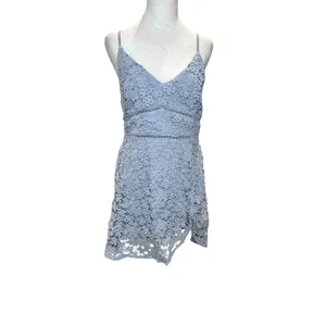 Abercrombie & Fitch‎ Cornflower Blue Spaghetti Strap Dress Large Crochet thumbnail 2