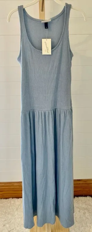 Universal Thread Blue Knit Midi Slip Dress‎ thumbnail 1