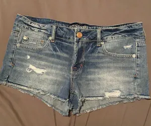 American Eagle Distressed Jean Shorts thumbnail 1