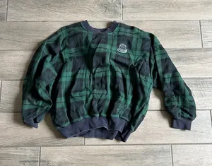 Slazenger navy and Green Plaid Crewneck Sweater thumbnail 1