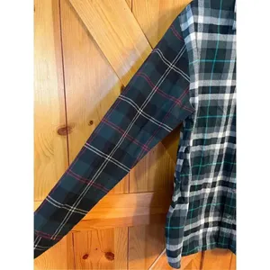 EDDIE BAUER Boyfriend Fit Flannel Shirt Button Up Green Plaid Women's Size Large thumbnail 2