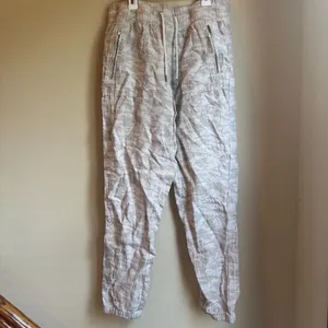 Athleta Cabo Tide Linen Jogger Neutral Camo Women's 8T Casual Lightweight thumbnail 3