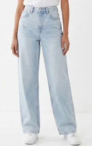 BDG Urban Outfitters High Rise Baggy Jeans Light Wash Wide Leg Denim Size 28 thumbnail 1