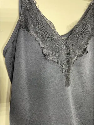 Topshop Navy Blue Lace Trim Cami Coquette Balletcore Y2k 4 thumbnail 4