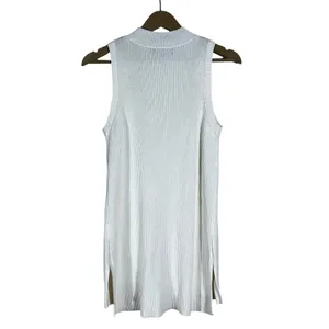 Banana Republic Mock Neck Chevron Ribbed Sweater Tank White Minimalist Size S thumbnail 5