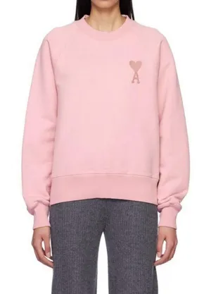 Ami De Coeur-Embroidered Sweatshirt In Pink thumbnail 1