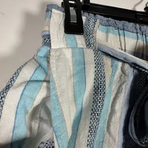Indigo‎ Rein Blue Striped Linen Blend Wide Leg Paperbag Waist Pants Womens Small thumbnail 9