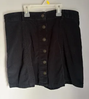 American Eagle Black corduroy button front mini skirt thumbnail 1