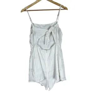 NWT Stolen Hearts Fringe Wrap Romper White Boho Summer Cutout Size M thumbnail 6