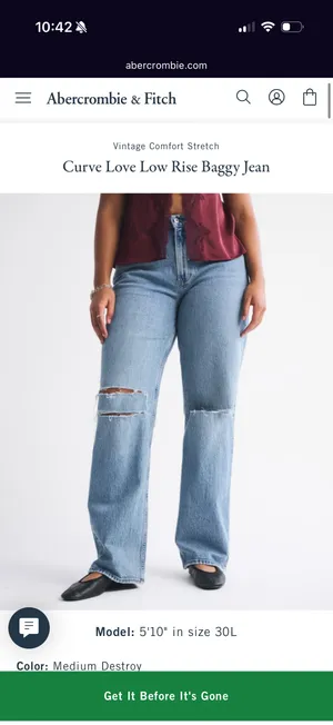 Abercrombie Curve Love Low Rise Baggy Jean thumbnail 3