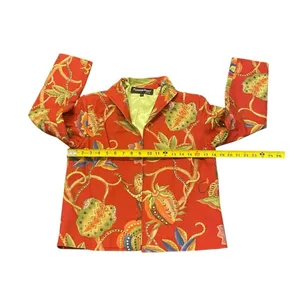 Vintage Painted Pony Blazer Jacket XS‎ Jungle Monkey Red Green Made In USA thumbnail 4