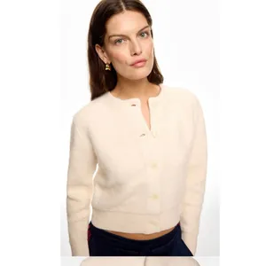 SANDRO OFF-WHITE Knit Alpaca Wool Blend Creamy Button Knot Cardigan size 0 thumbnail 6