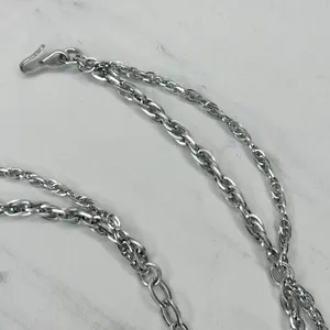 Womens Silver Double Chain Belt Small (S) Medium (M) Draped Y2K Style ✨ thumbnail 3