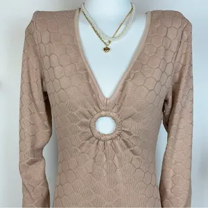 Elliatt Bajan Knit Pullover Maxi Dress Nude Size Small NWT thumbnail 7
