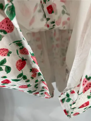 J.Crew Strawberry Print Collared Midi Dress Belted Size 10 thumbnail 7