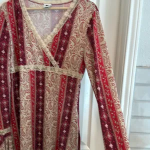 Y2k vintage paisley print lace detail babydoll flare sleeve tunic thumbnail 13