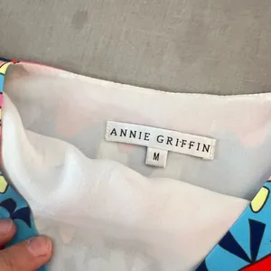 Annie Griffin silk kaleidoscope colorful summer dress size medium thumbnail 8