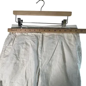 Eileen Fisher Shorts 2 White 100% Organic‎ Linen Pleated High Waist Coastal Luxe thumbnail 5