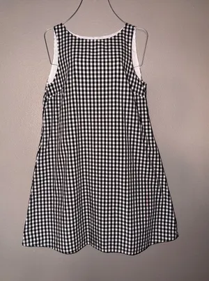 Vineyard Vines Black and White Gingham Sleeveless Mini Dress thumbnail 1