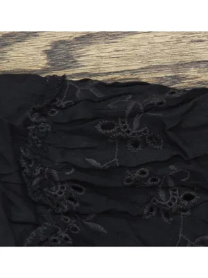 NWT Raviya Lace-Inset Eyelet-Flounce Cover-Up 76301X Black 1X thumbnail 9