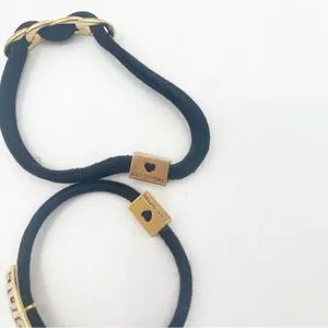 JUICY COUTURE Hair Ties Set of 2 Y2K 2000s Gold Black Logo Elastic Bands *FLAWS thumbnail 4