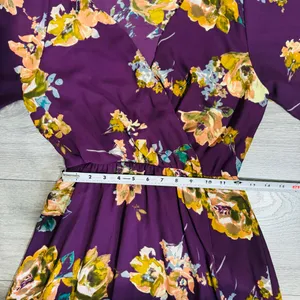 Everly Women Purple Floral V-Neck Side Slit Maxi Dress Size S‎ thumbnail 9