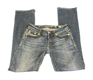 Miss Me Jeans Women's Blue Boot Rhinestone Cowgirl JP5014 Size 29‎ Southwestern thumbnail 1