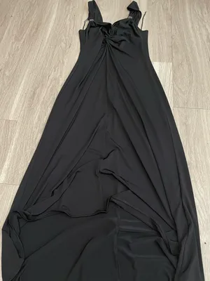 London Times Black Maxi Dress with Twist Bodice thumbnail 1