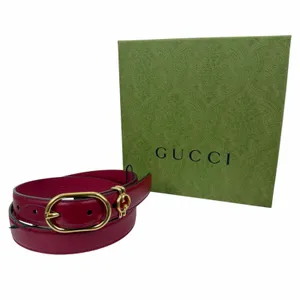 Gucci Interlocking GG Logo Leather Belt Russet Red Size 80cm/ 32in thumbnail 11