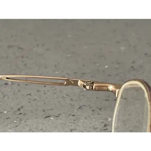 Safilo Eyeglasses Frames ONLY Gold Metal Full Rim 52-19-135 Gold Italy Half Rim thumbnail 9