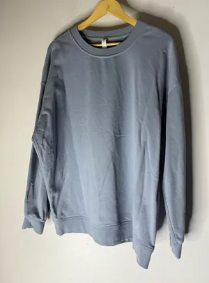 Lululemon Perfectly Oversized Crew Sweatshirt Chambray Blue Grey Size 10 thumbnail 1