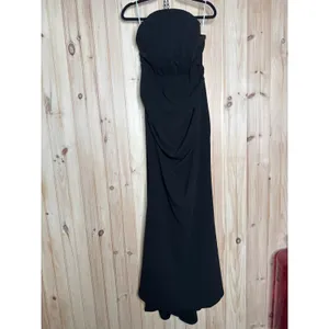 NWT Lulus Laney Black Strapless Corset Maxi Dress Bridesmaid Gala Banquet Sz XS thumbnail 2