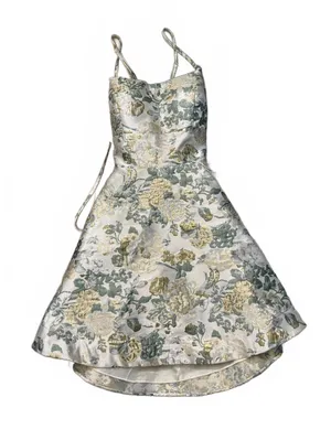 B Darlin Size 11/12 Metallic Floral Jacquard High‎ Low Formal Prom Dress thumbnail 1