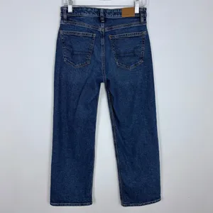 American Eagle Stovepipe Jeans Dark Wash Stretch High Waist Structured 0 Short thumbnail 6