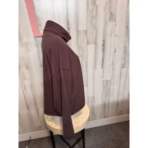 Aerie Plum Maroon Sherpa Fleece Cowl Neck Pullover Women’s XL thumbnail 2