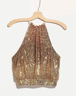 Free People Sequins Cropped Top thumbnail 2