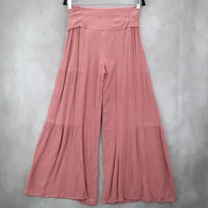Rewash Pink Boho Wide Leg‎ Palazzo Pants Flowy High Waist Tie Front M Medium thumbnail 3